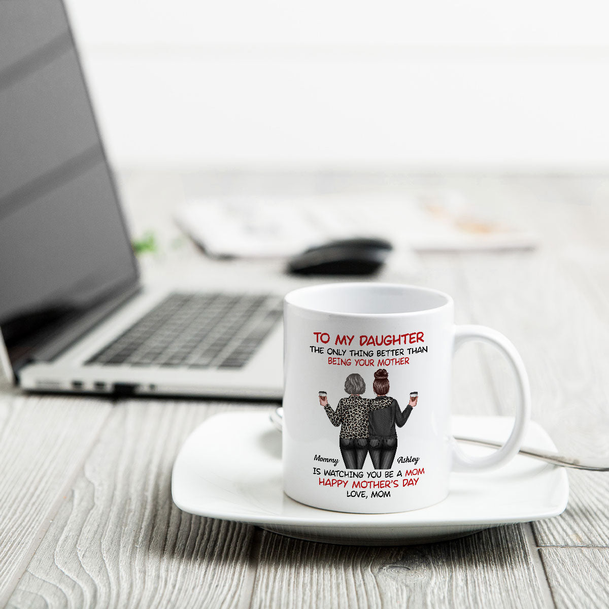 Watching My Daughter Being a Mom Personalized Mug, Heartfelt 2025 Gift For Daughter