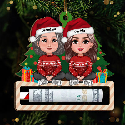 Unique Christmas Gift For Kid Teenage Grandchildren Personalized Wooden Money Holder Ornament