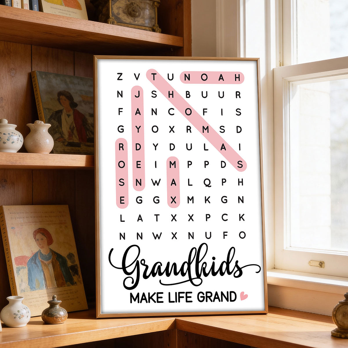Grandkids Make Life Grand Word Search - Personalized Poster - Mother's Day Gift For Grandma