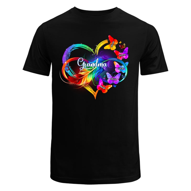Butterflies Infinity Heart Grandma Mom Personalized Shirt