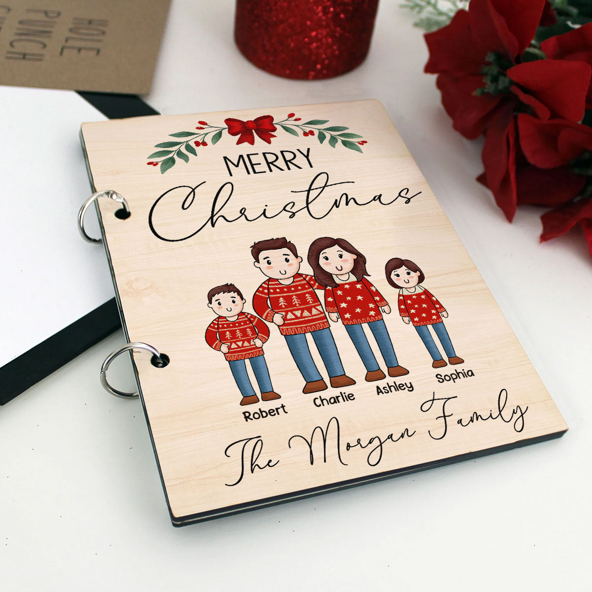 Comic Family Cards Of Christmas Past Personalized Card Keeper Card Organizer