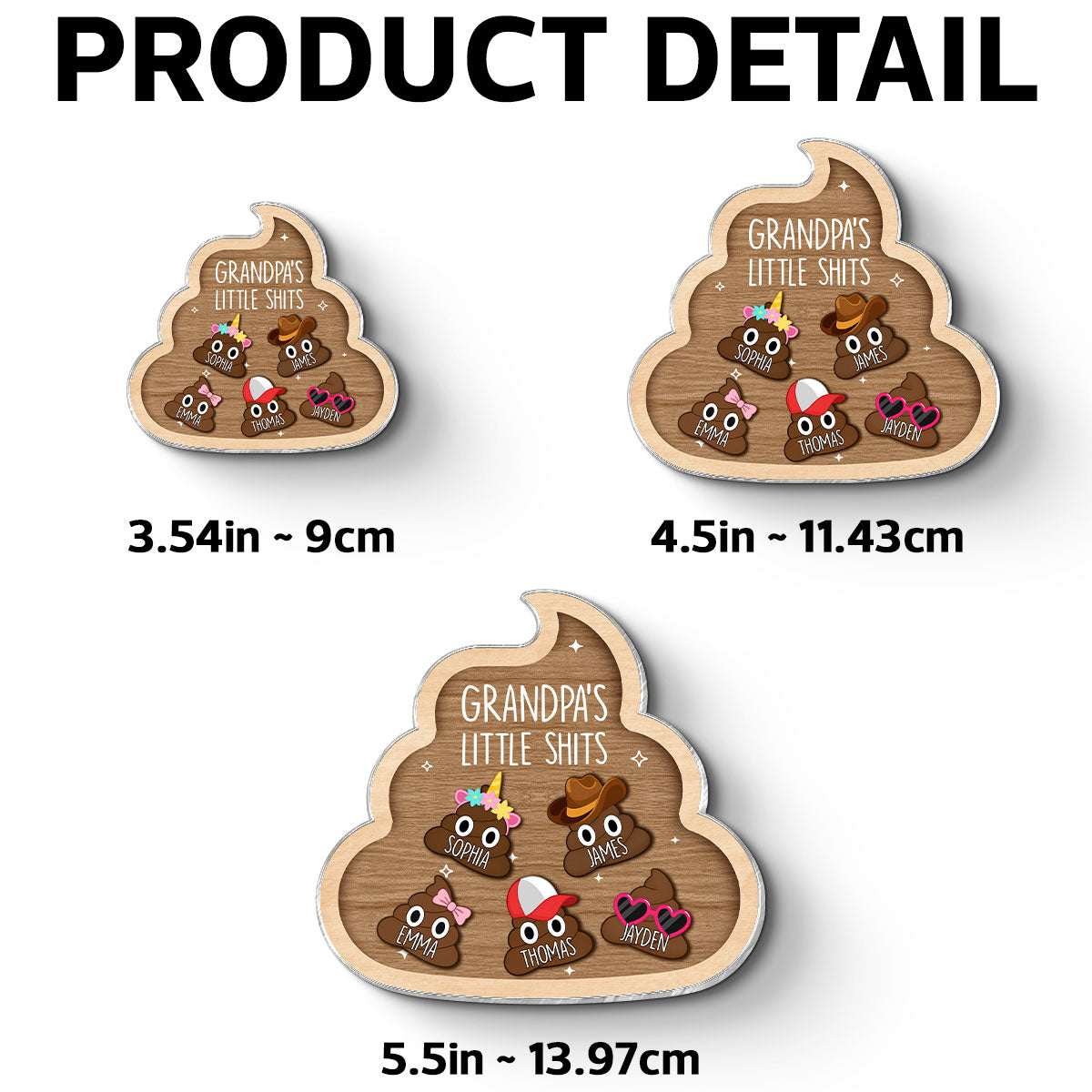 Grandpa's Little Turds - Personalized Acrylic Fridge Magnet - Funny Father's Day Gift For Grandpa
