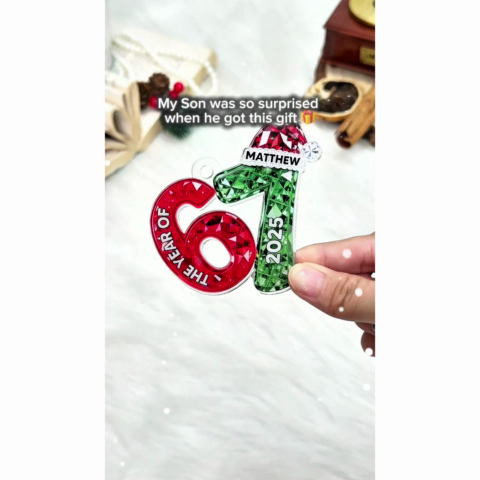 3D Shining Effect 67 Six Seven 2025 Slang Christmas - Personalized Acrylic Ornament - Funny Christmas Gift For Teen, Grandkid, Gen Alpha