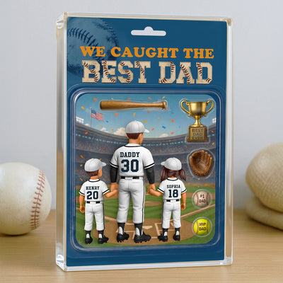 Baseball Dad Action Figure - Personalized Acrylic Block Plaque - Father's Day Gift for Dad, Husband