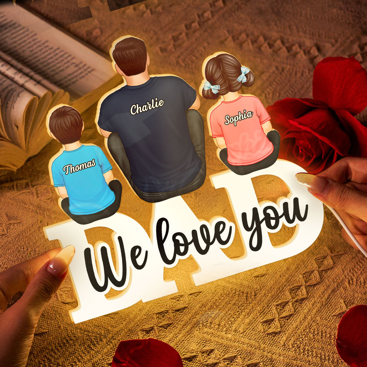 Dad We Love You Personalized Light Box, Gift For Dad