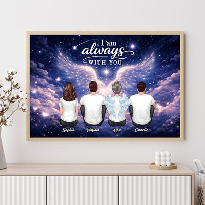 Starry Night Angel Wings Family Memorial Always With You - Personalized Poster - Gift For Memorial, Sympathy Gift, Remembrance Gift