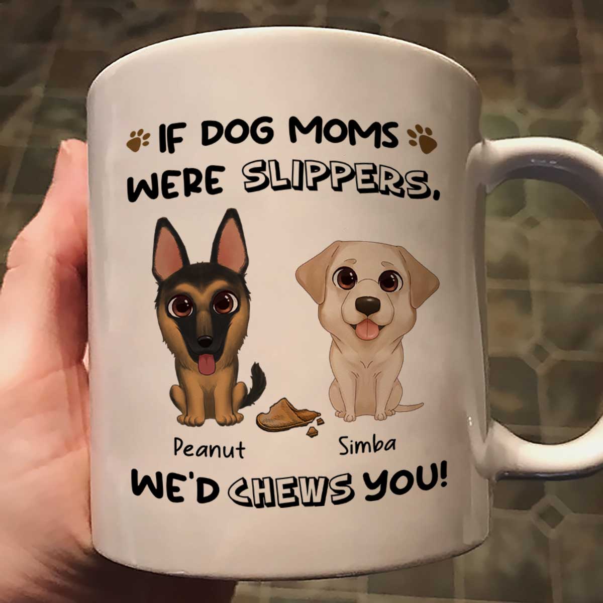 I‘d Chews You Funny Gift For Dog Lover Cute Watercolor Dogs Personalized Mug