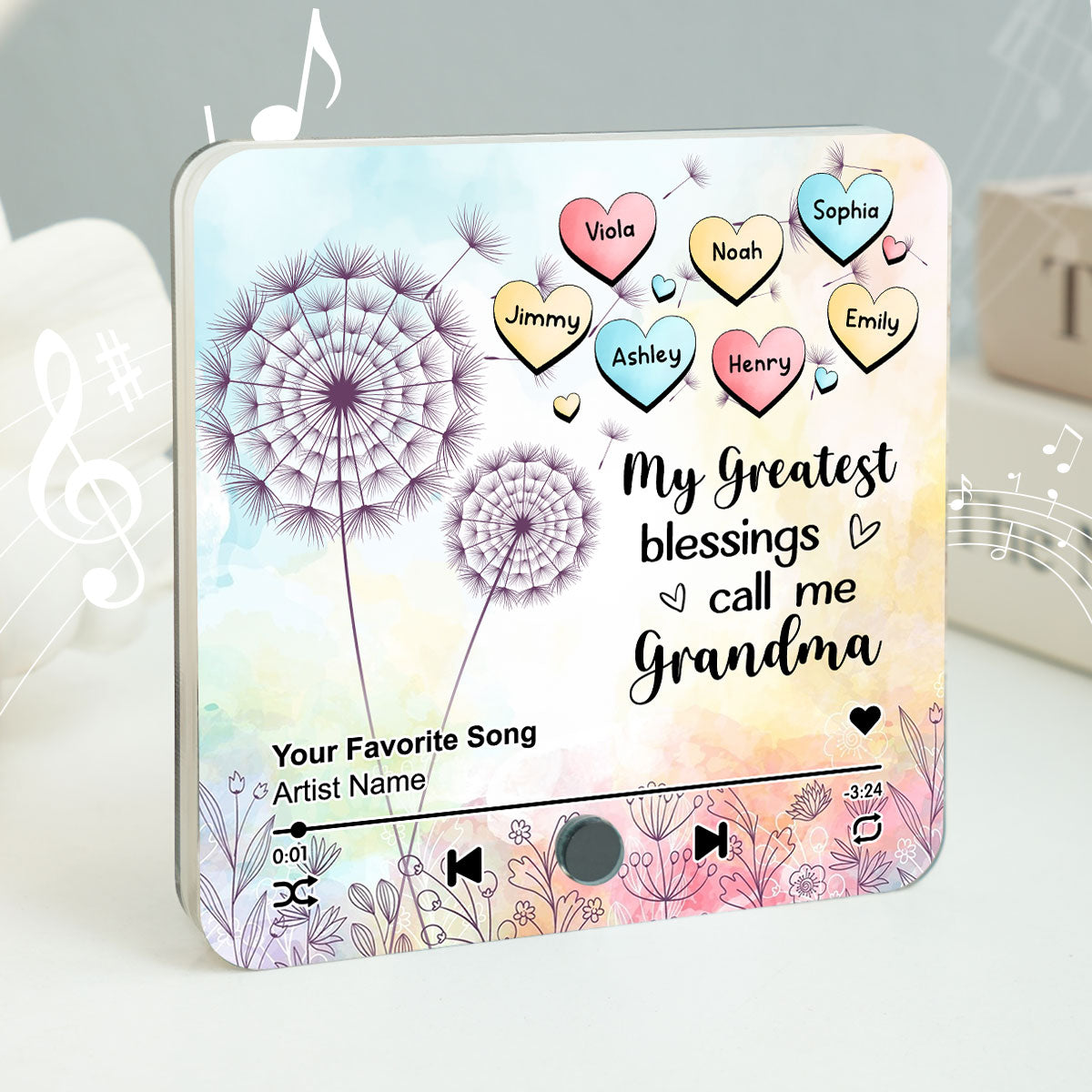 My Greatest Blessing Call Me Grandma Personalized Music Fridge Magnet, Custom Any Song You Want, Birthday, Gift for Grandma