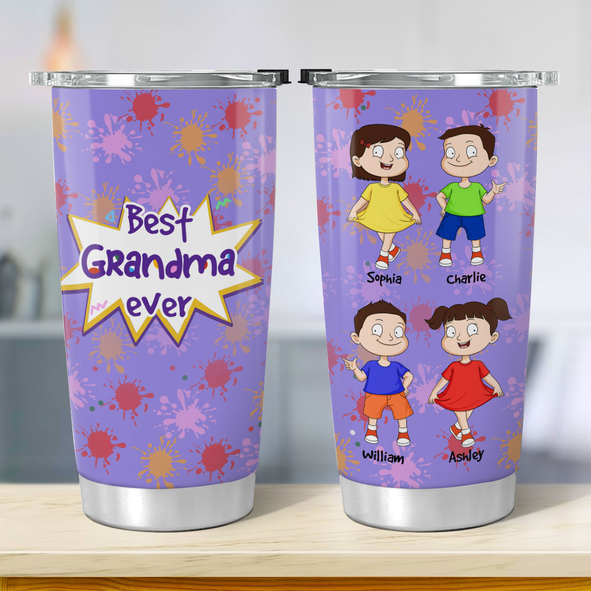 Best Grandma Ever Adorable Kids Personalized Tumbler
