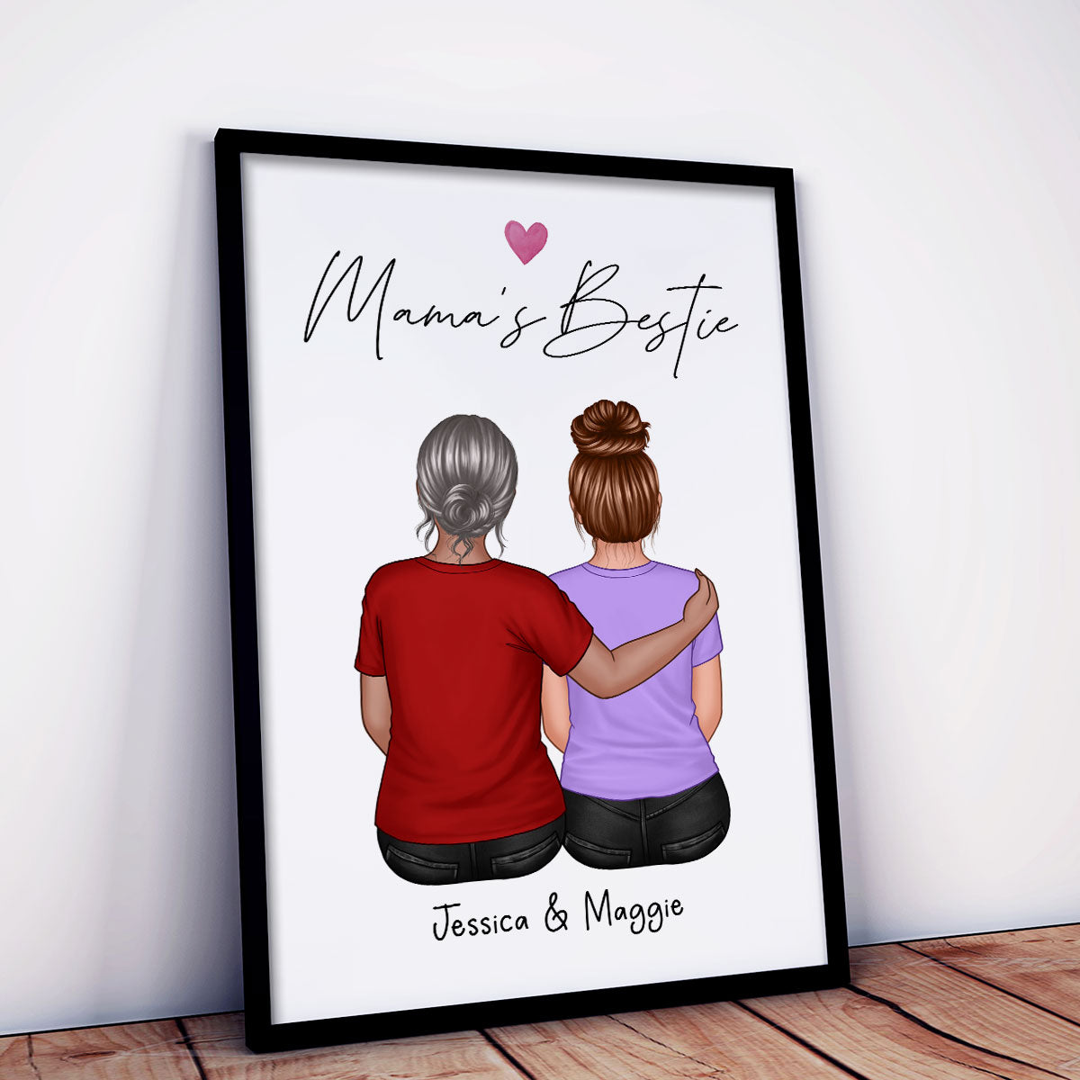 Everything I Am Is Because Of You Mother Daughter Gift Personalized Poster