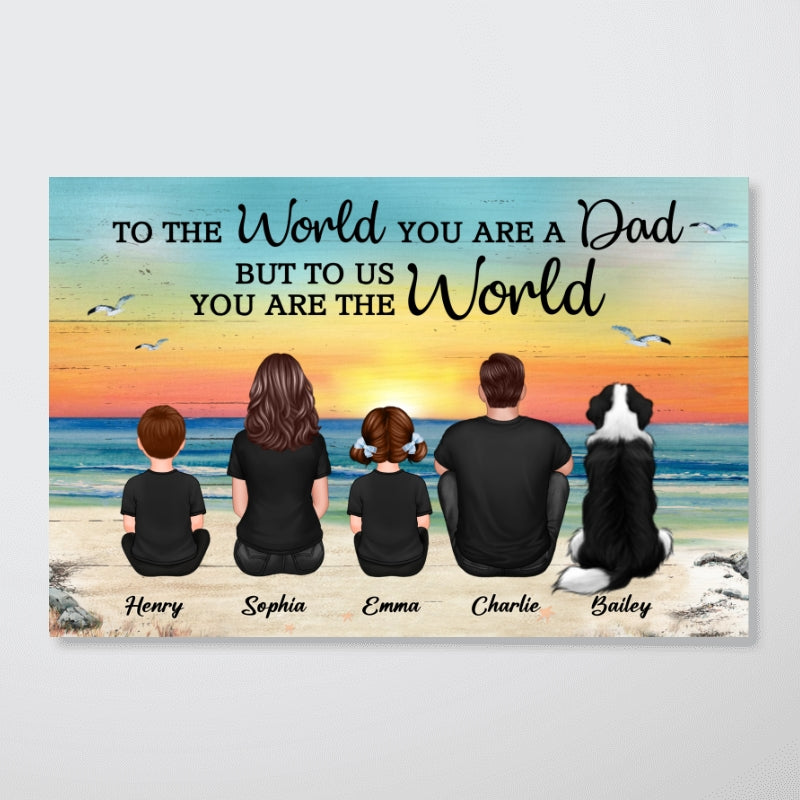 Custom Family Retro Vintage Beach Landscape Poster, Gift For Husband, Dad, Grandpa