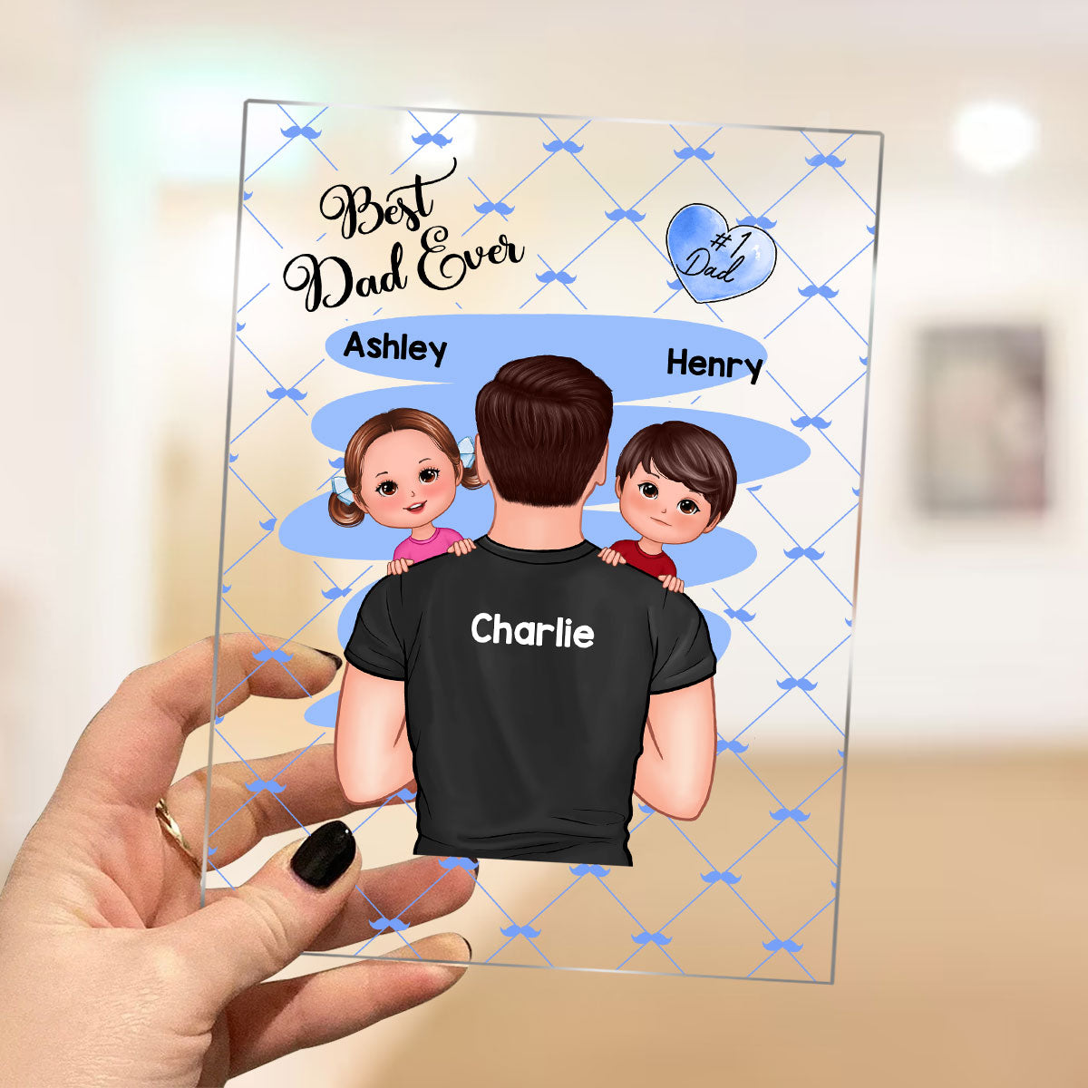 Best Dad Ever Happy Father‘s Day Personalized Acrylic Plaque