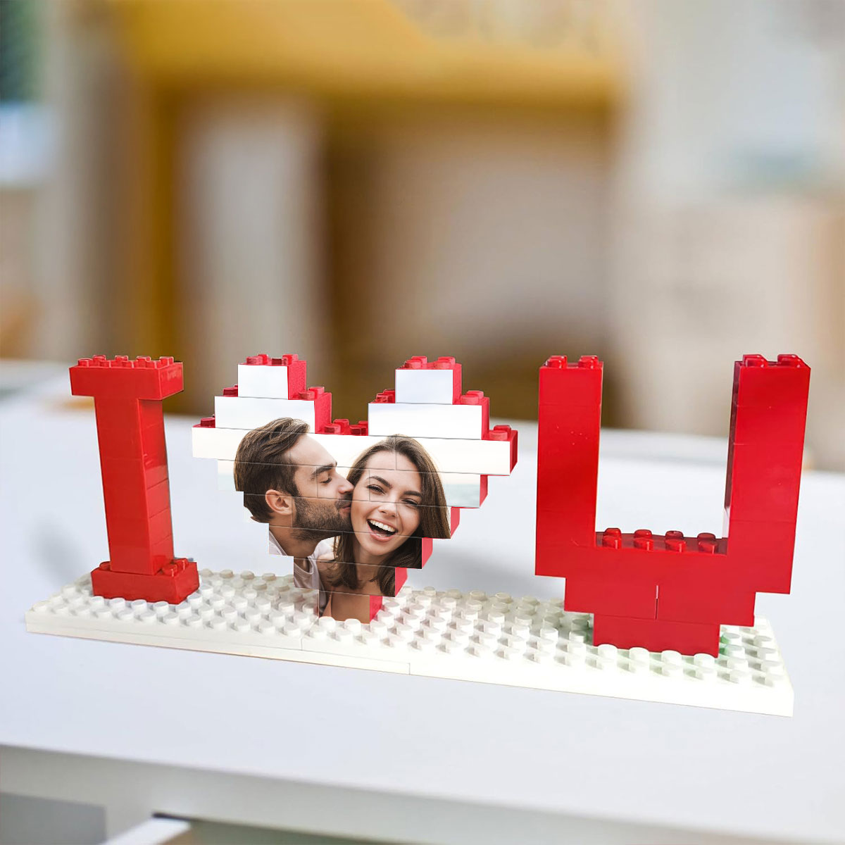 Personalized Building Blocks Puzzle, Custom Photo Puzzle, I Love You Block Puzzle, Gift for Him, Gift for Her
