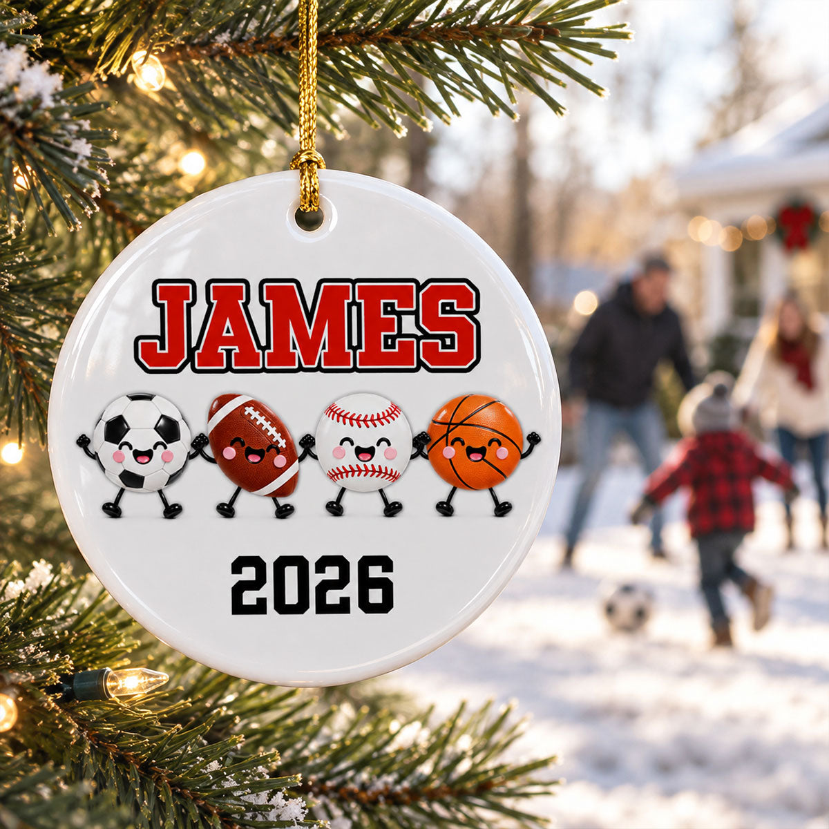 Multiple Sports Player 2D Flat - Personalized Ceramic Ornament - Christmas Gift For Kid, Teen, Soccer, Basketball, Baseball, Softball, Football, Volleyball Athlete