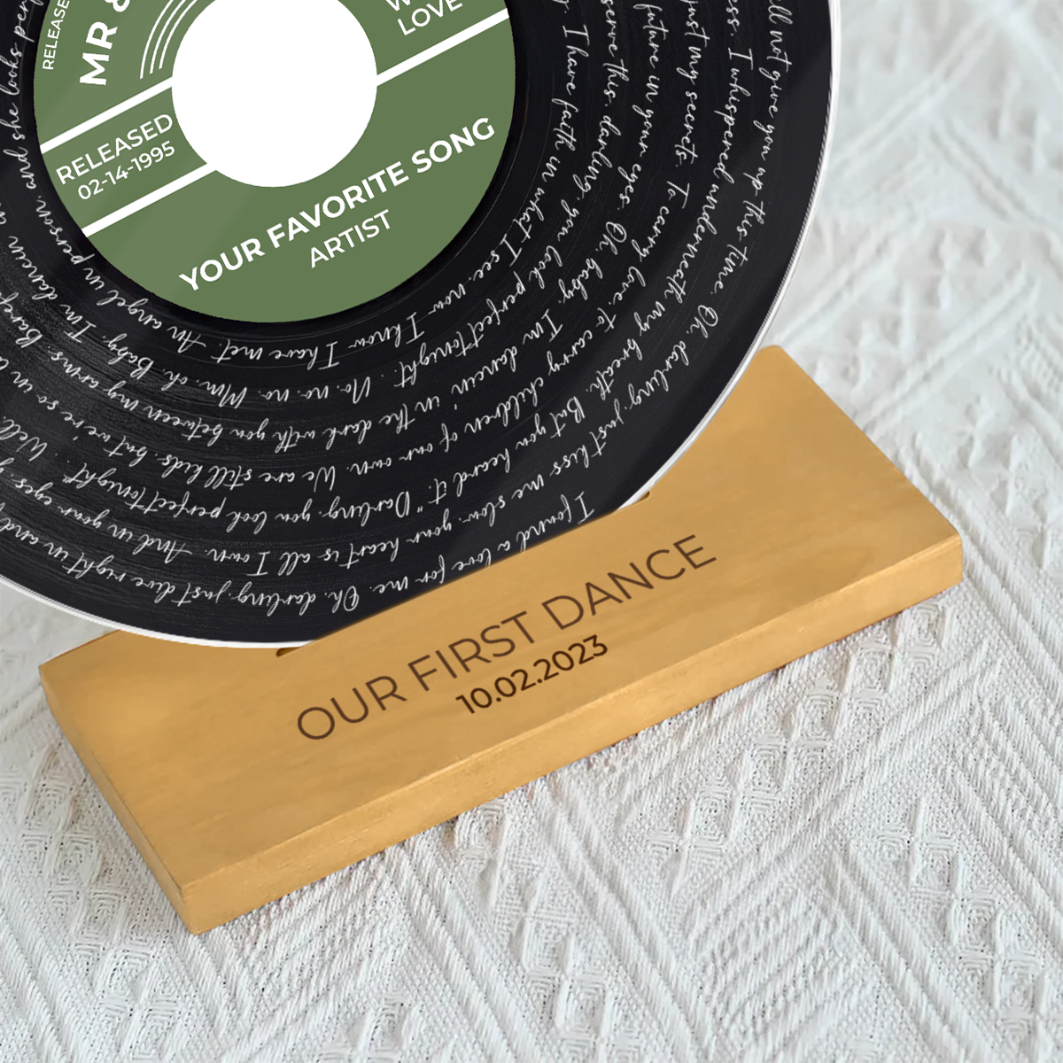 Custom Vinyl Record Label Print Acrylic Song Plaque, Perfect Wedding Gift, Anniversary Gift For Him For Her