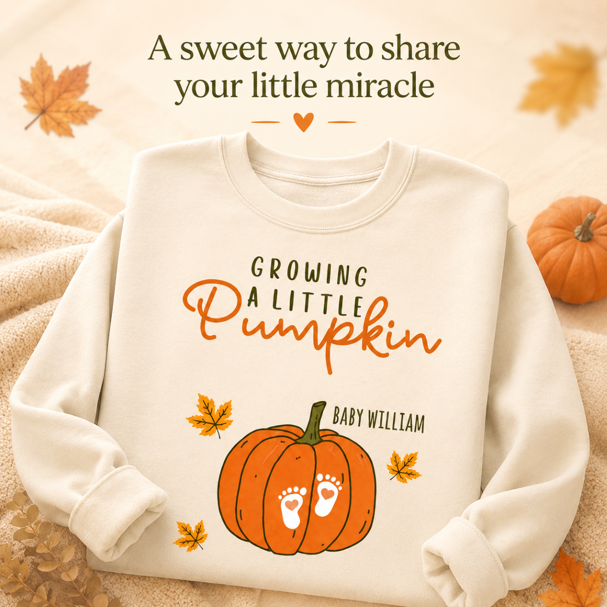 Trending Growing A Little Pumpkin - Personalized Shirt - Fall Season Gift For Wife, Daughter