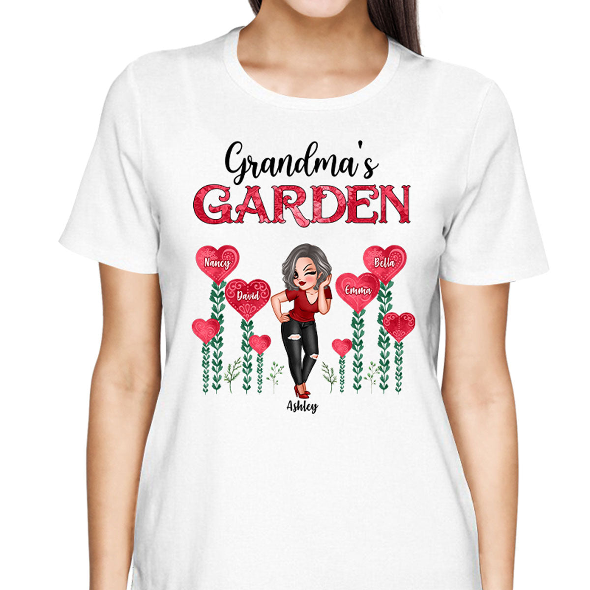 Grandma‘s Heart Garden Pretty Women Personalized Shirt