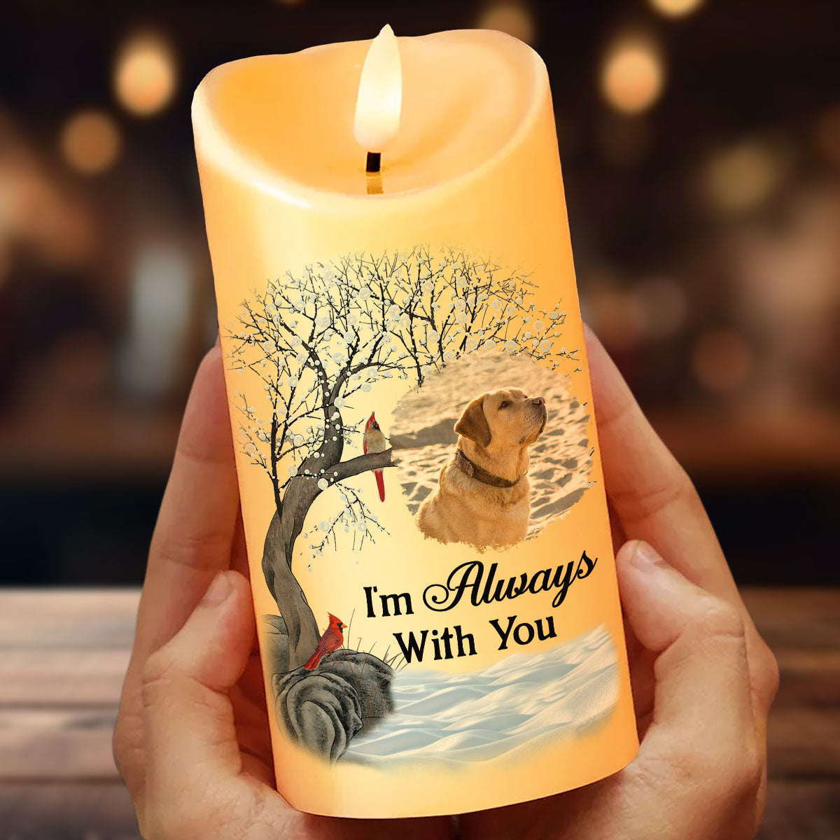 Upload Photo A Companion Is Gone But The Memory Lives On Personalized Flameless LED Candle, Christmas Gift, Sympathy Gift For Pet Lovers