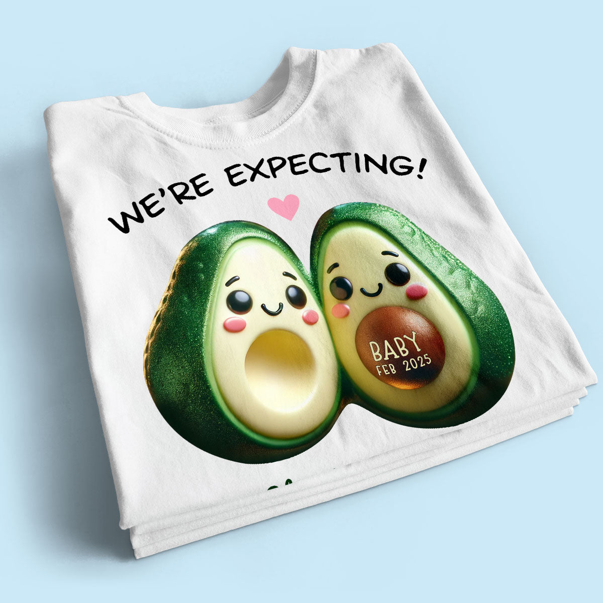 Avocado Couple Expecting Parents Pregnancy Announcement Keepsake Personalized Shirt