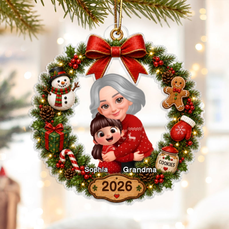 Trending Cute Grandma Grandkid - Personalized Acrylic Ornament - Christmas Gift For Boys, Girls