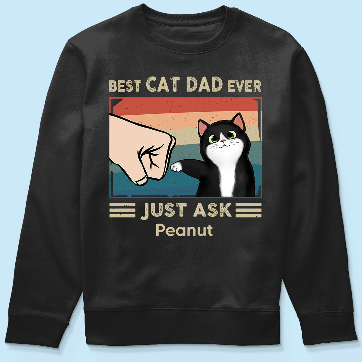 Best Cat Dad Ever Just Ask Fluffy Cats Retro Personalized Shirt