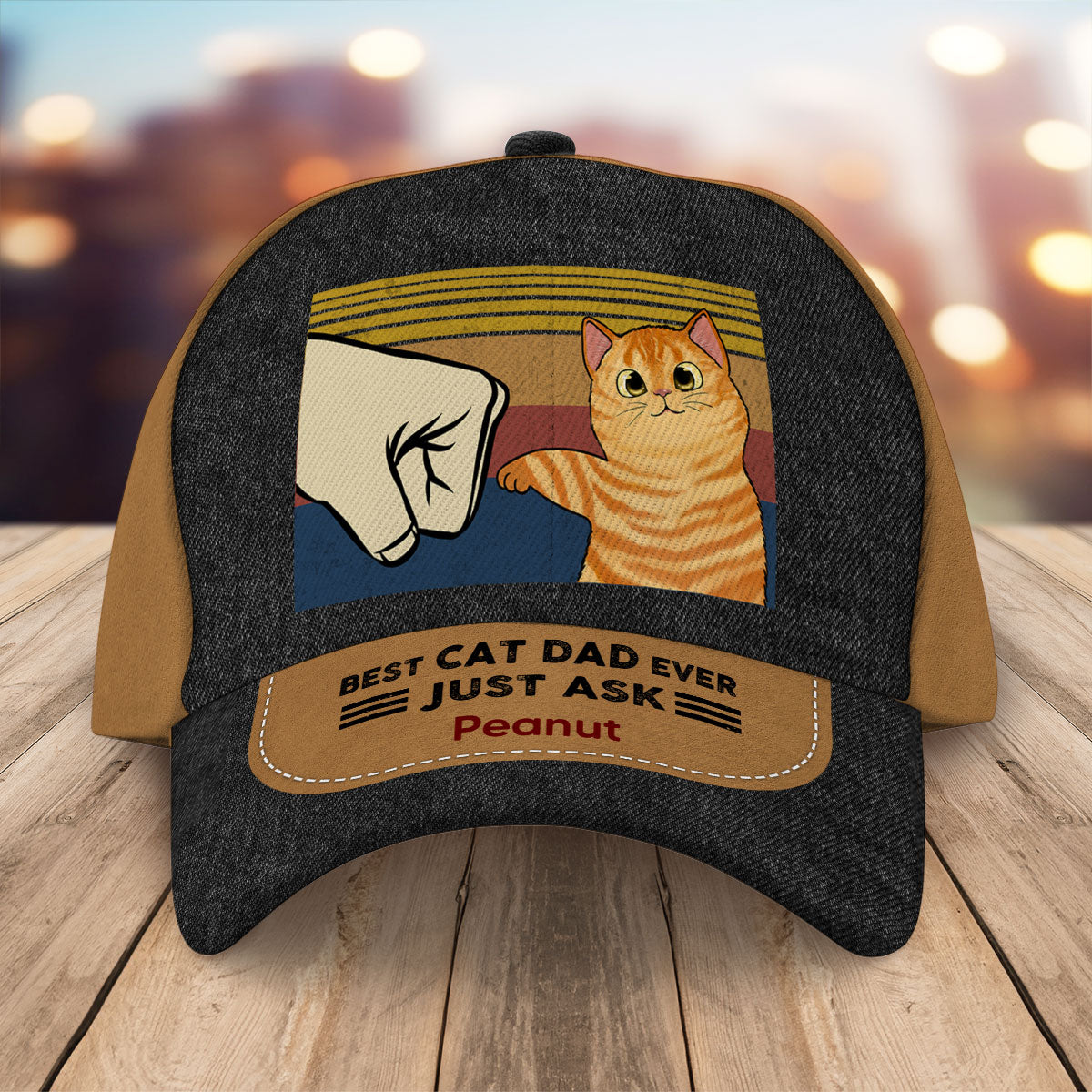 Best Cat Dad Ever Fluffy Cat Personalized Classic Cap, Gift For Cat Dad, Gift For Him