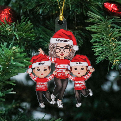 Grandma Grandkids - Personalized Acrylic Ornament - Gift For Granddaughter, Grandson