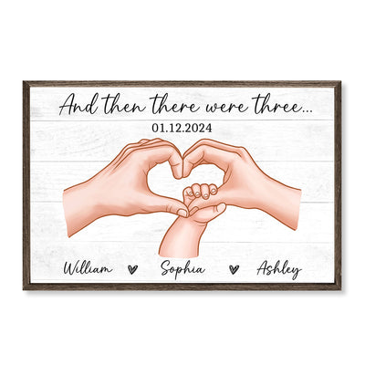 Family Of Three Personalized Poster, Heartfelt Gift For New Mom, New Dad, New Parents