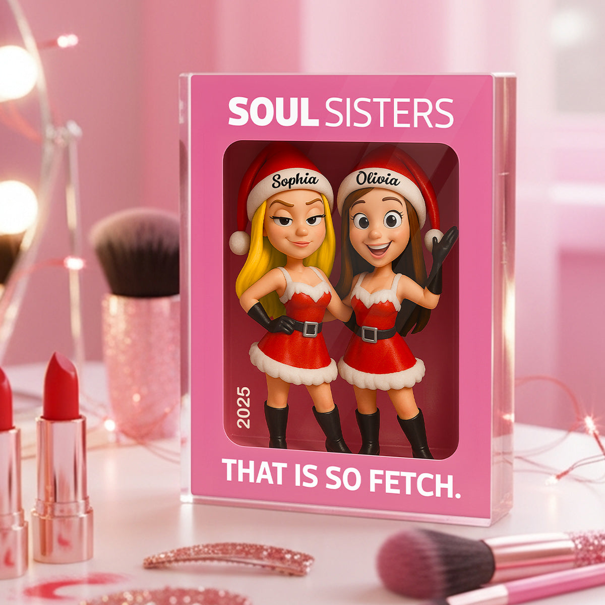 Cool Girls Merry Fetch-mas Funny Christmas Gift For Besties Personalized Acrylic Block Plaque