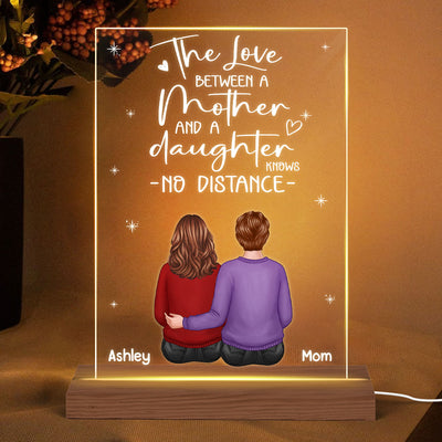 Mother Daughter Knows No Distance Mother‘s Day Gift Personalized Rectangle Acrylic LED Night Light Acrylic LED Lamp