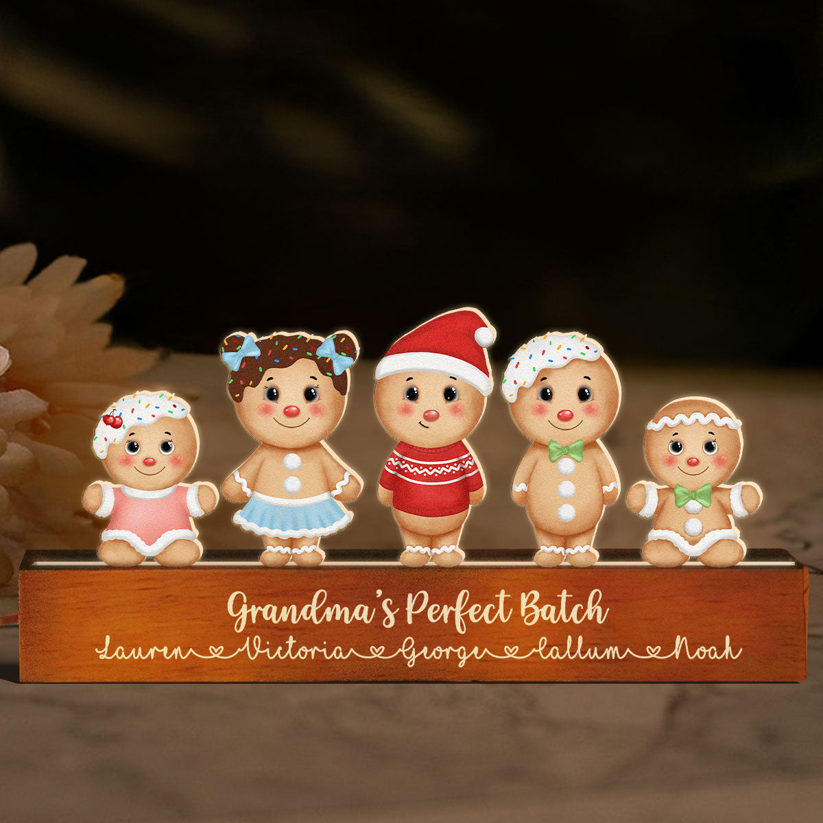 Custom Shape Grandma's Perfect Batch Acrylic LED Night Light, Personalized Christmas Gift For Grandmothers