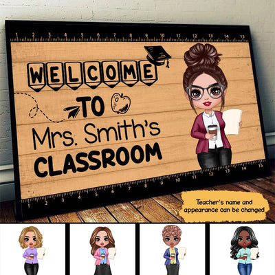 Welcome To Teacher Classroom Personalized Horizontal Poster, Back To School Gift For Teacher, Teacher Appreciation Gift