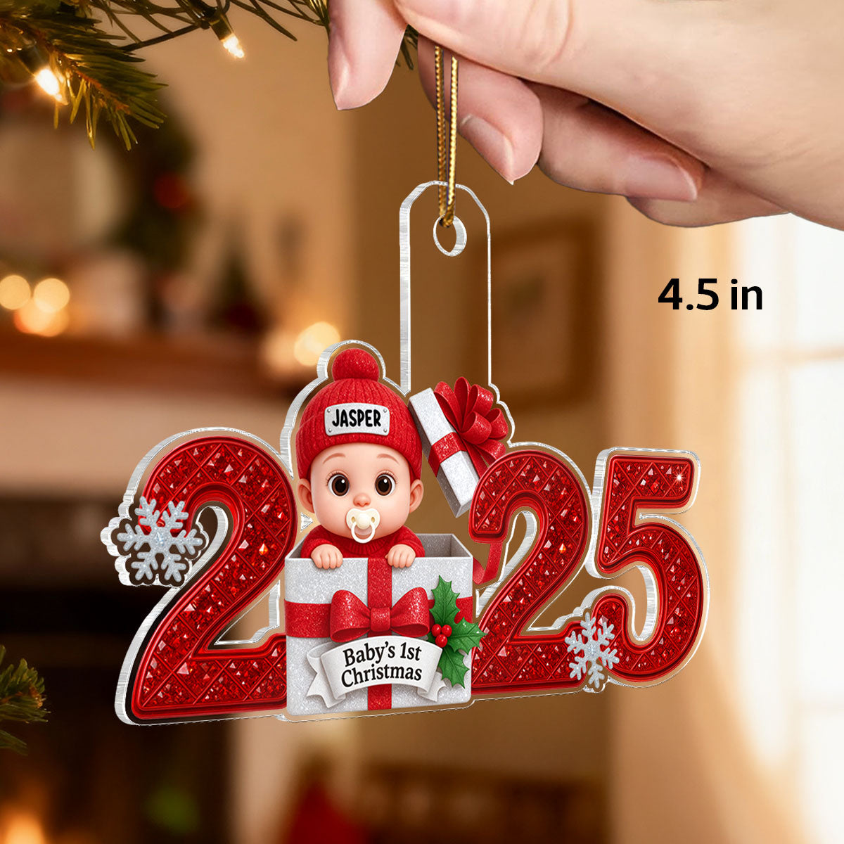 3D Shining Effect Baby's First Christmas - Personalized Acrylic Ornament