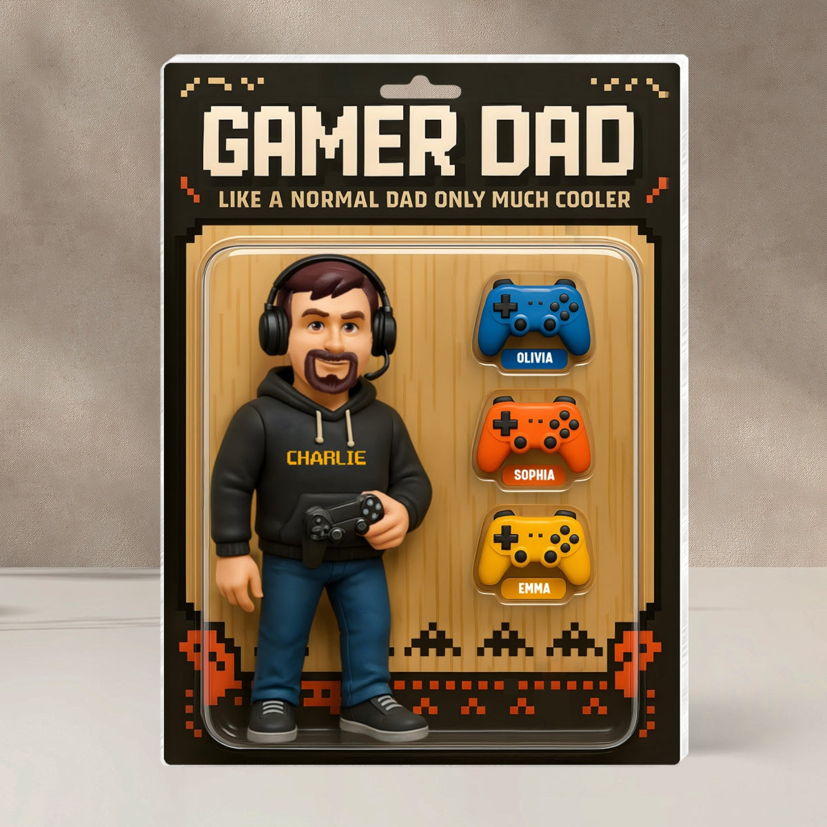 Gamer Dad Cooler 3D Effect - Personalized Acrylic Block Plaque - Gift For Husband Dad