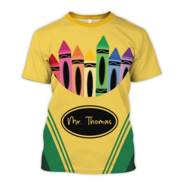 Crayon Box Theme Personalized Group Matching Shirt, Halloween Costume For Teachers
