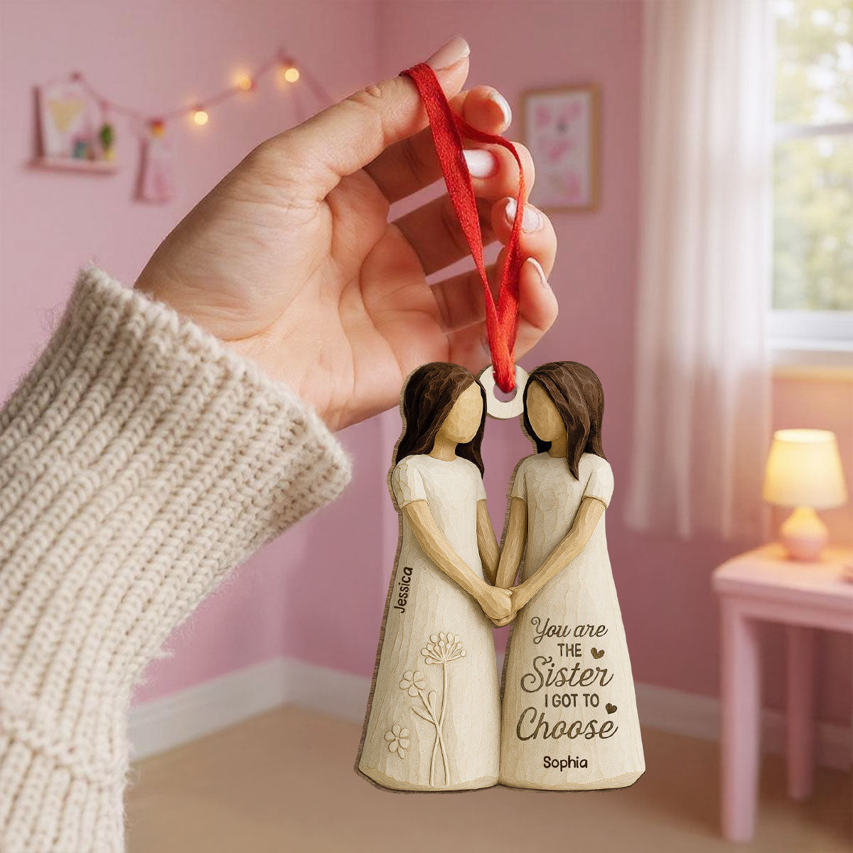 You Are The Sister I Got To Choose Personalized Wooden Ornament, Birthday Gift Friendship Gift for Besties, Best Friends