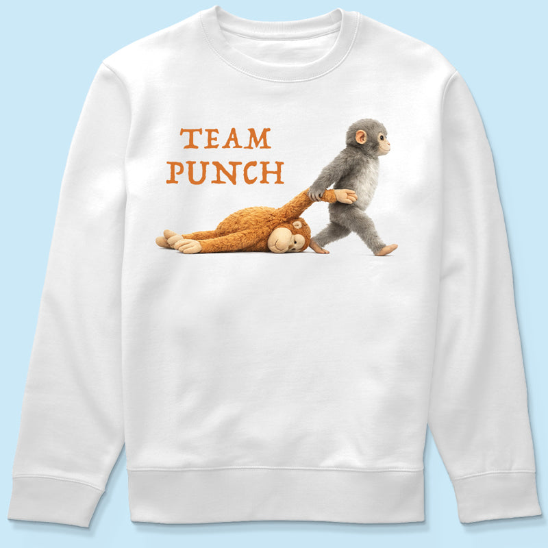 Team Punch Monkey Graphic Shirt, Viral Baby Monkey, Animal Lover Gift