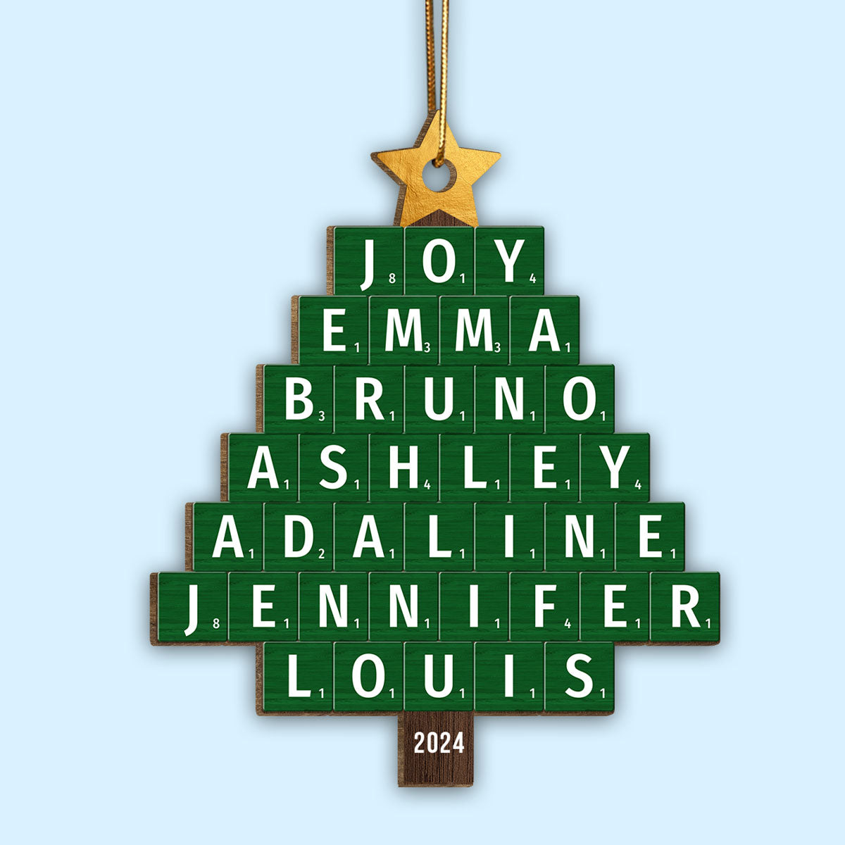 Christmas Tree Family Word Art Unique Christmas Decor Personalized Wooden Ornament