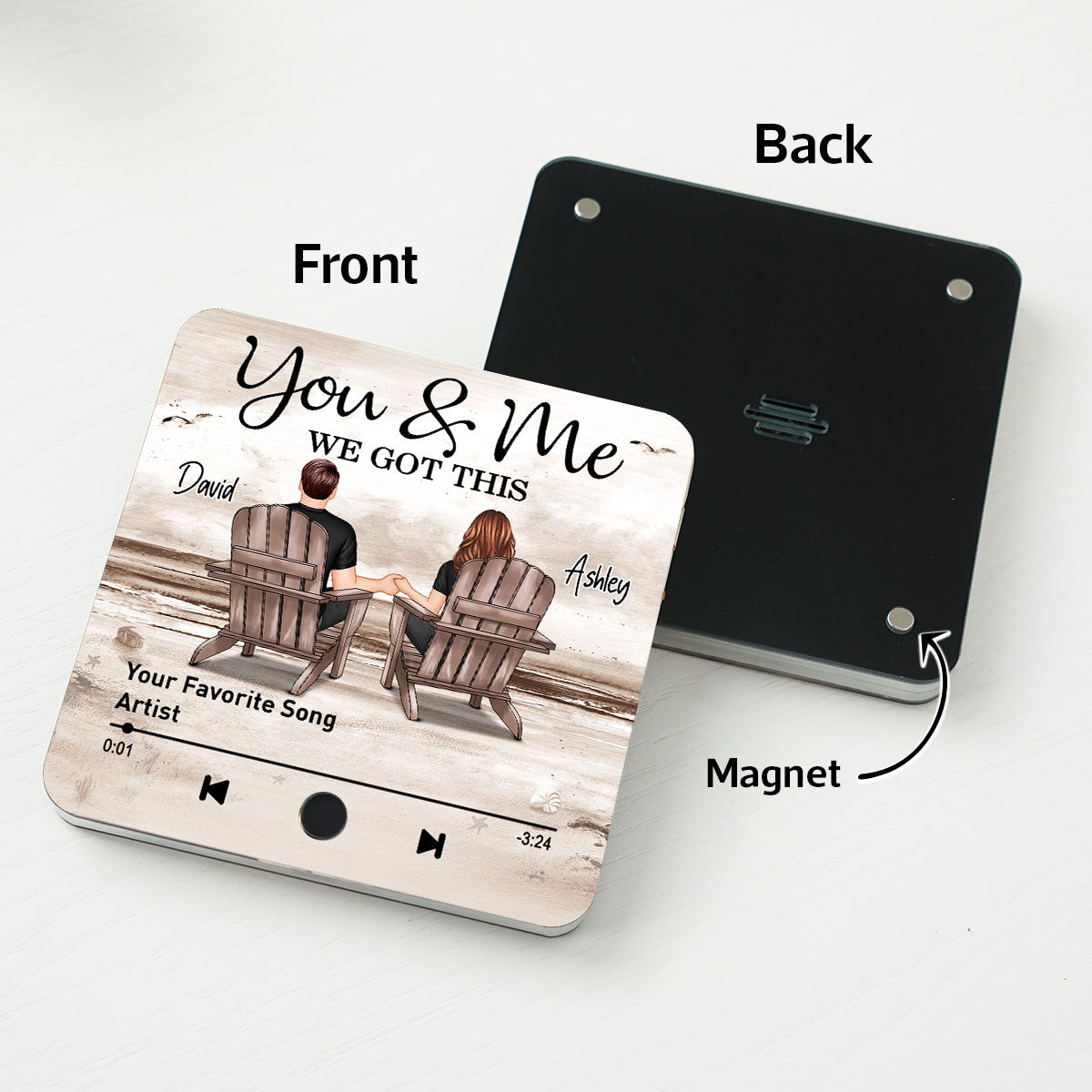 Couple You & Me We Got This Retro Personalized Music Fridge Magnet, Heartfelt 2025  Gift For Couple, For Him, For Her, Boyfriend, Girlfriend, Husband, Wife