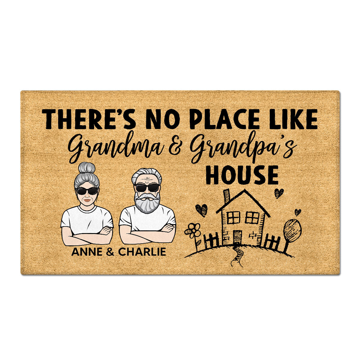 No Place Like Grandma Grandma‘s House Gift For Grandparents Personalized Doormat