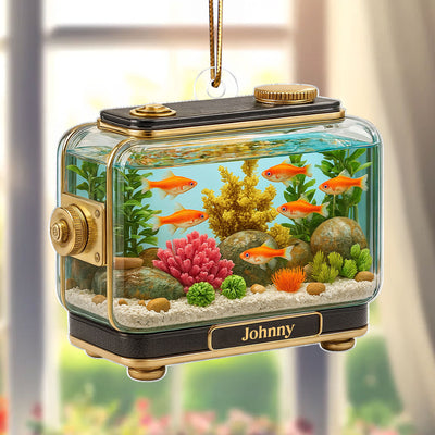 Retro Aquarium Fish Tank - Personalized Acrylic Ornament - Christmas Decor Gift for Fish Lovers, Gift for Office, Home Decor 2025