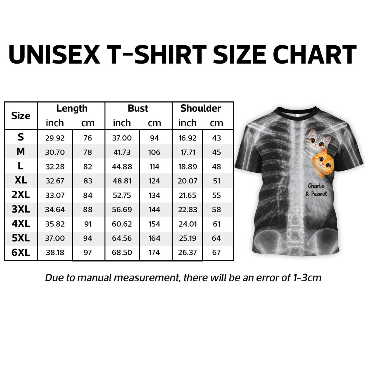 Cute Cats In My Heart Cat Lover X-ray - Personalized 3D Shirt - Purrfect Halloween Costume For Cat Lover