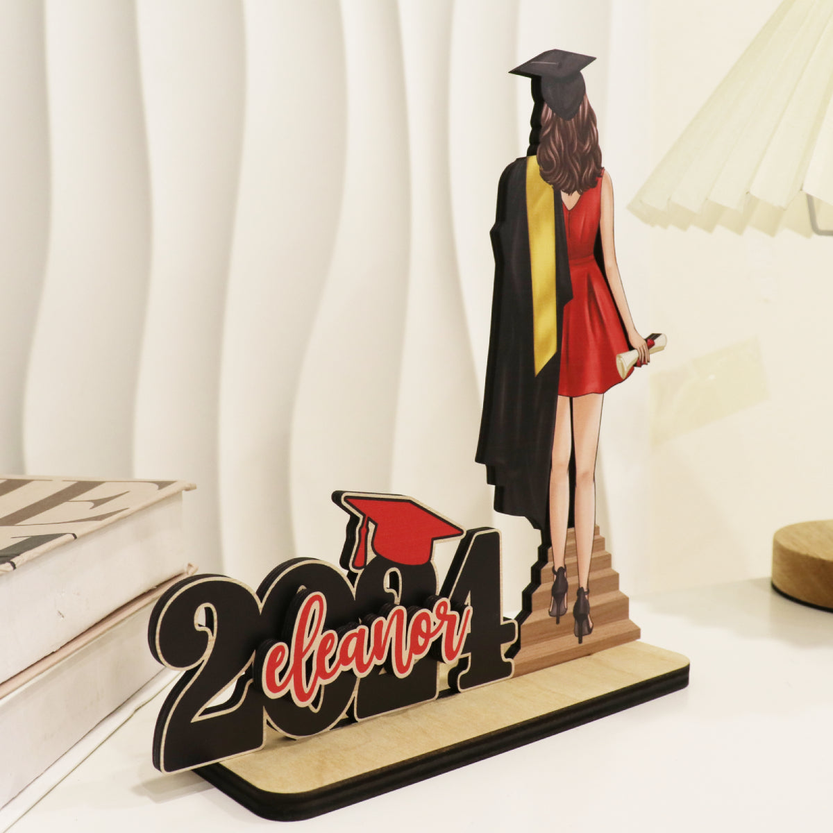 Graduation Gift Graduate Senior Back View Class Of 2024 Personalized Standing Wooden Plaque