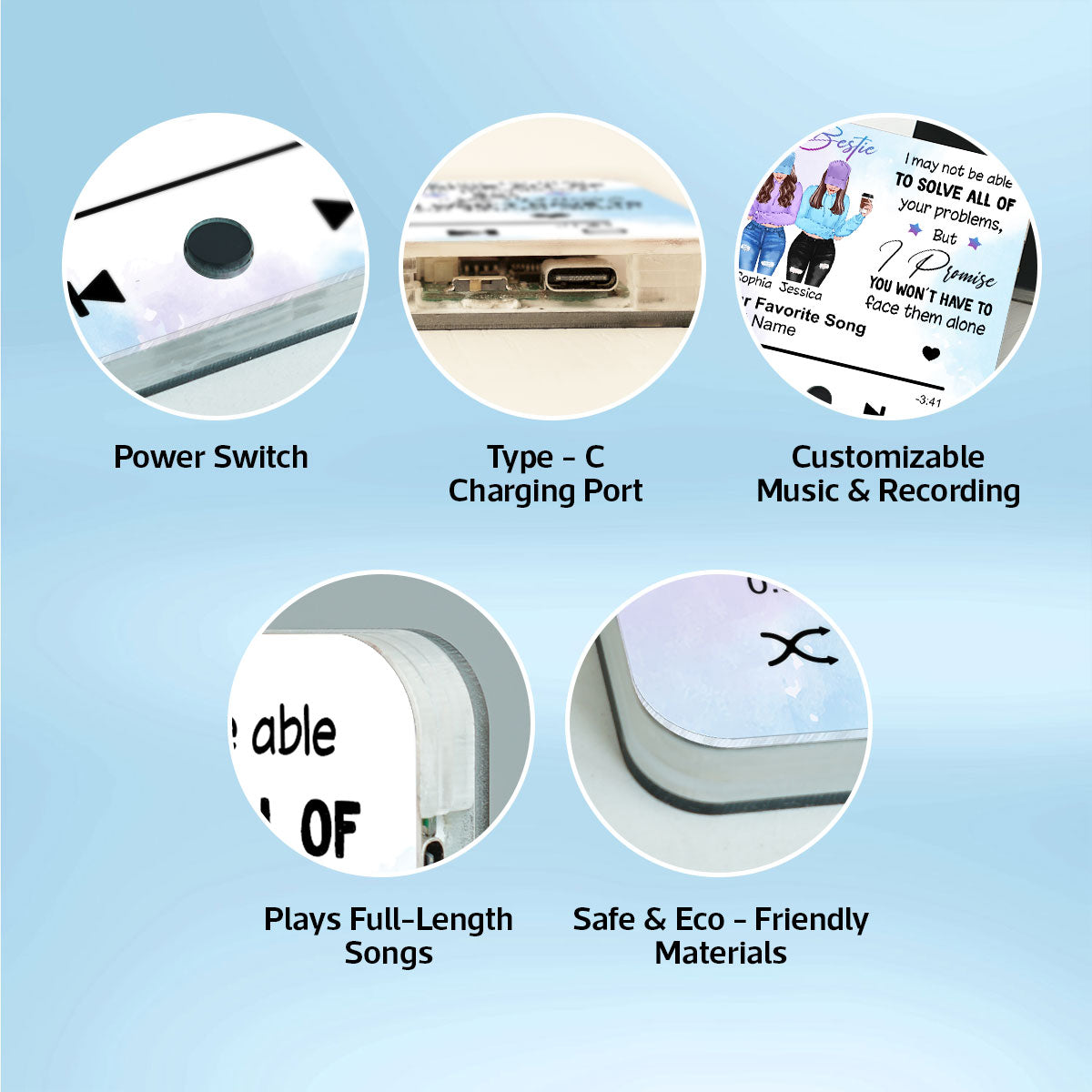 To My Bestie Personalized Personalized Music Fridge Magnet, Heartfelt Gift For Best Friends, BFF