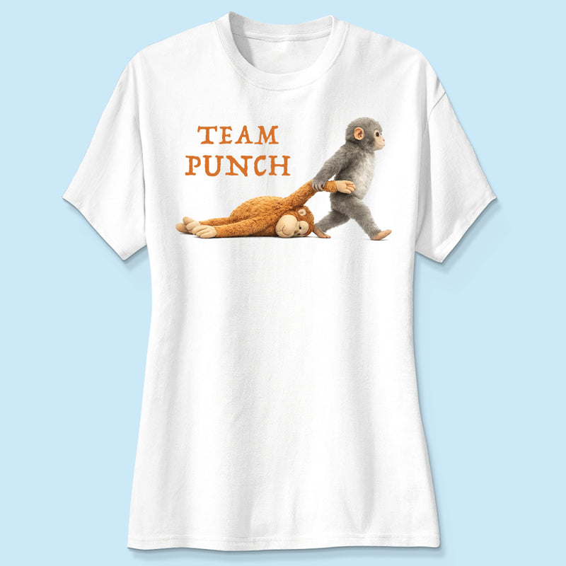 Team Punch Monkey Graphic Shirt, Viral Baby Monkey, Animal Lover Gift