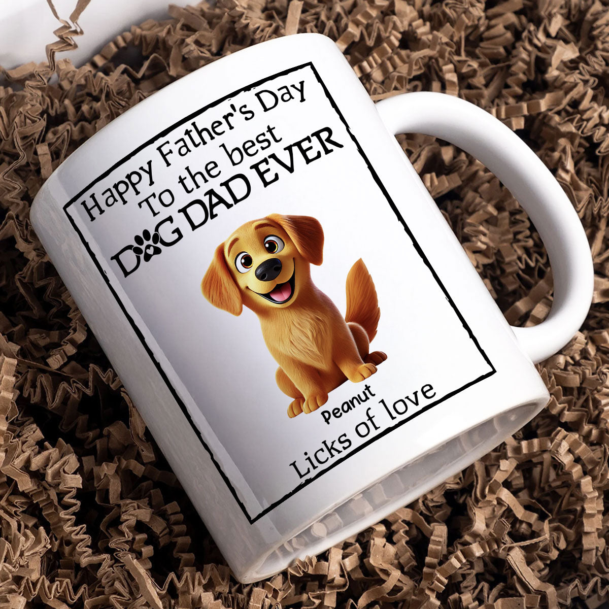 Happy Father's Day Best Dog Dad Cartoon Funny Style Dogs Personalized Mug
