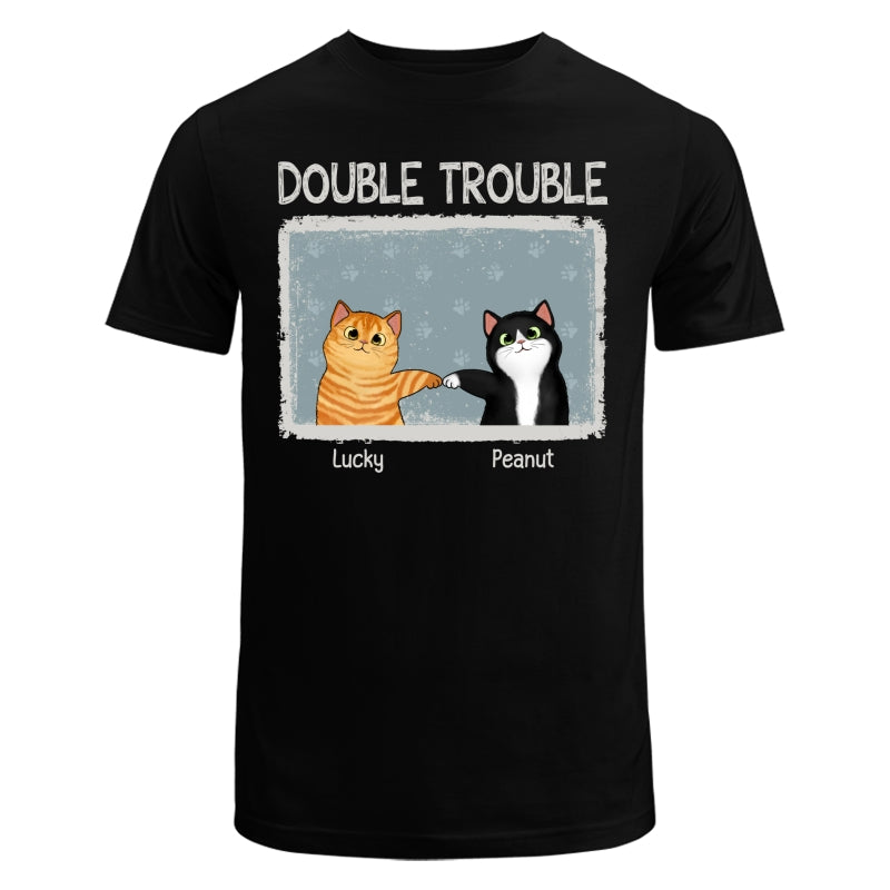 Double Trouble Drizzle Color Frame Fluffy Cat Personalized Shirt