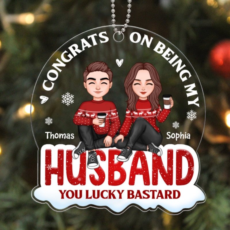 Congrats On Being Husband Boyfriend Personalized Acrylic Ornament
