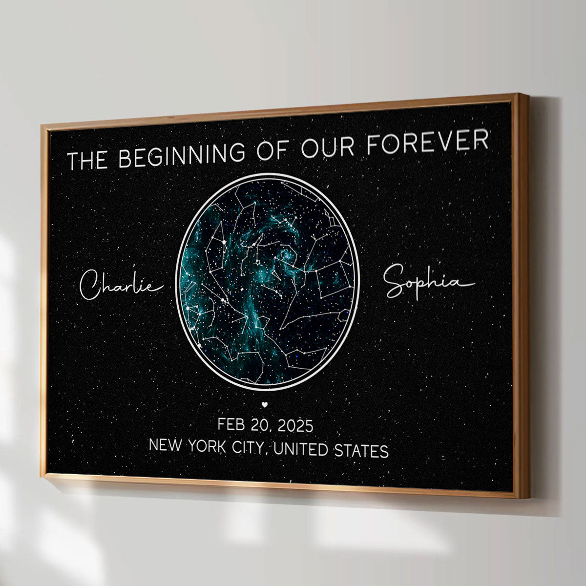 Galaxy Night Eternal Love Couple Custom Star Map Anniversary Date Personalized Poster