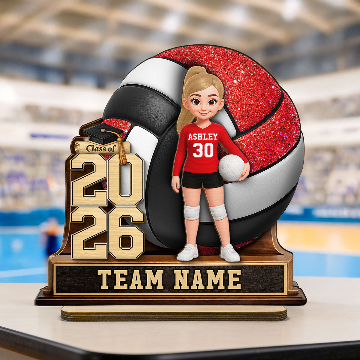 Basketball Senior Keepsake - Personalized 2-Layered Wooden Plaque - Graduation Gift For Son, Daughter